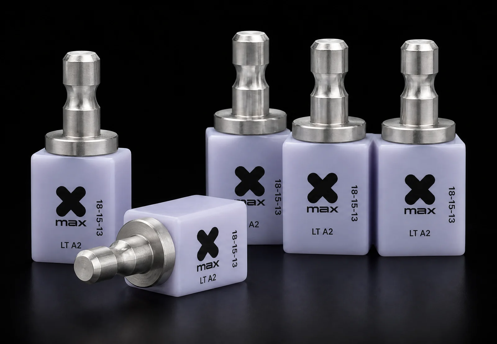 X max lithium disilicate blocks on mandrels
